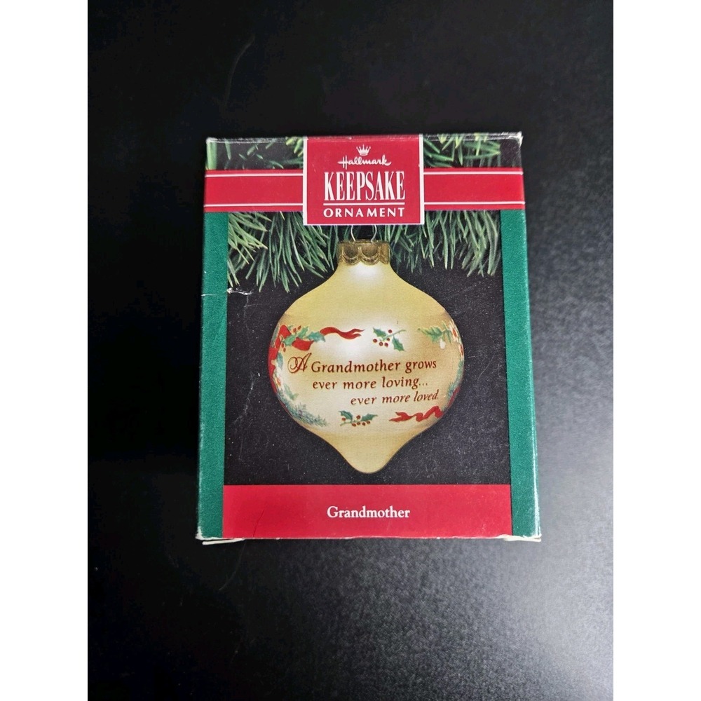 Christmas Hallmark Keepsake Ornament Glass Grandmother Vintage 1989 Original Box